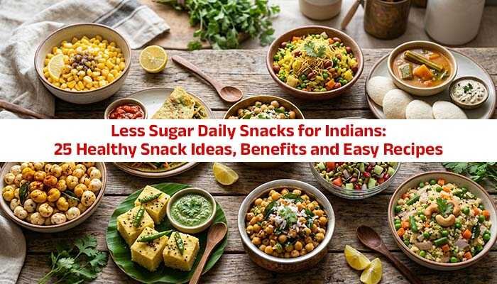 Less Sugar Daily Snacks for Indians: 25 Healthy Snack Ideas, Benefits and Easy Recipes